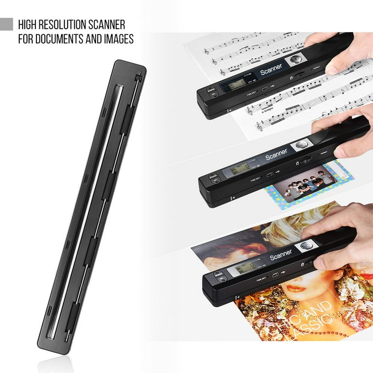 Portable Document Scanner, AOZBZ 900DPI Handheld Image Scanner, Scanning  Wand,A4 Colour Photo Mobile Scanner Handy Scan (JPG/PDF Format, High Speed