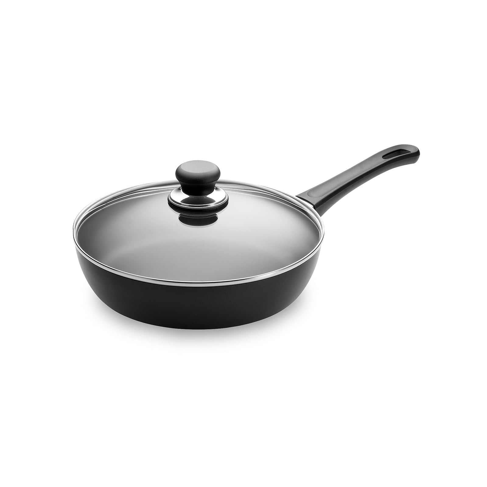 Classic Black Aluminum Nonstick Saute Pan with Lid