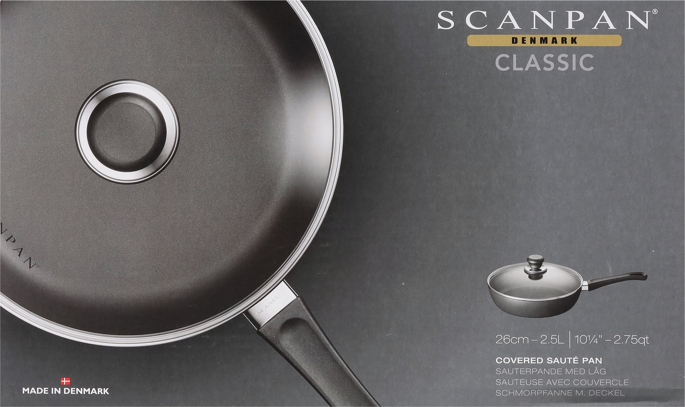 Classic Black Aluminum Nonstick Saute Pan with Lid
