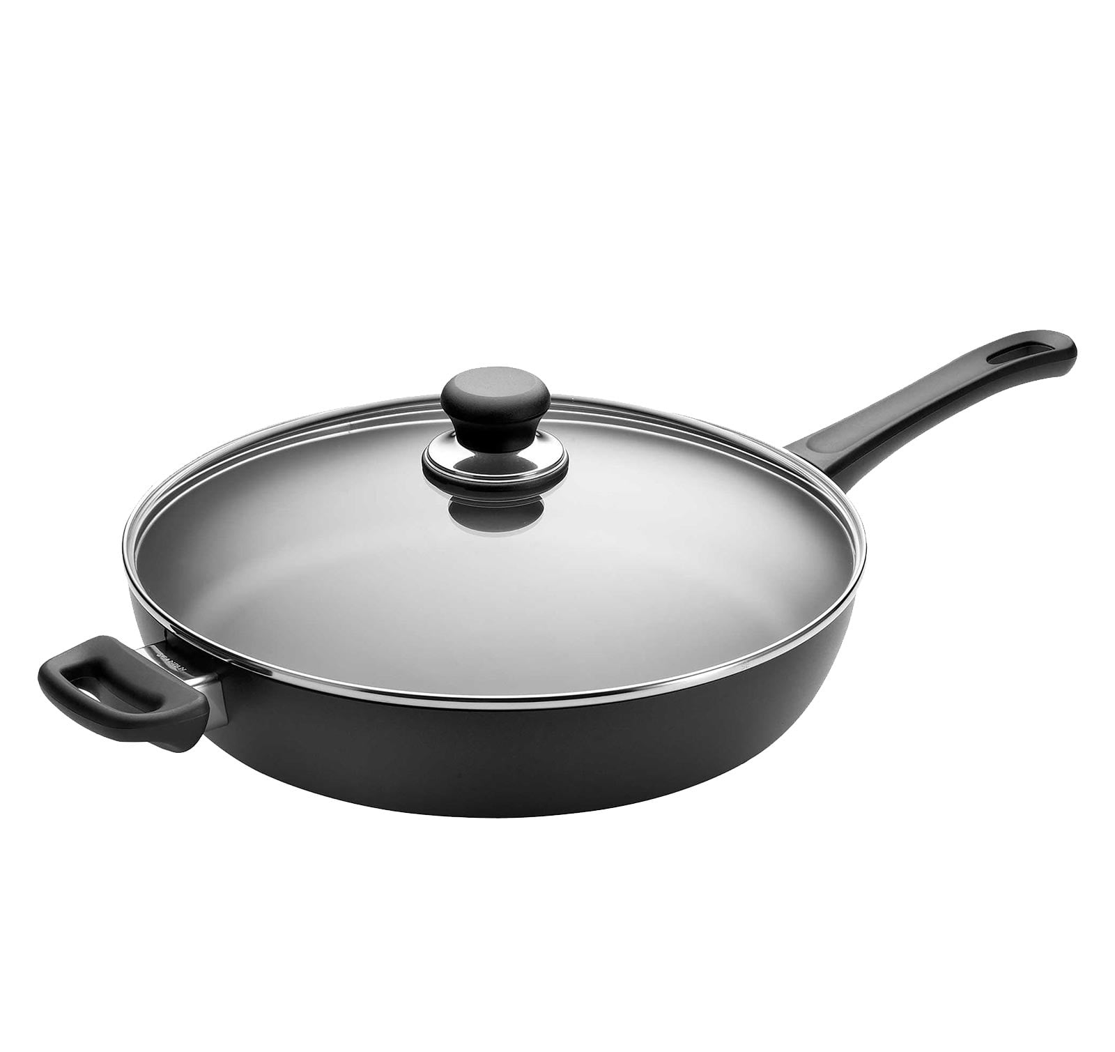 Classic Black Non-Stick Aluminum Sauté Pan with Lid