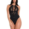 thumbnail image 1 of Scantilly by Curvy Kate Indulgence Stretch Lace Body Suit (ST010704),M,Blk/Latte, 1 of 9