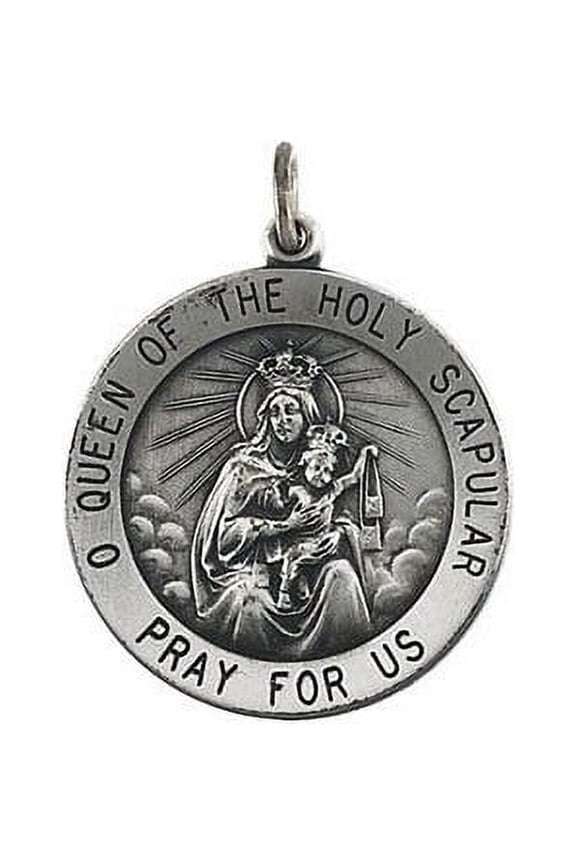 Scapular Religious Medal - Solid Sterling Silver, 2/3" 15mm