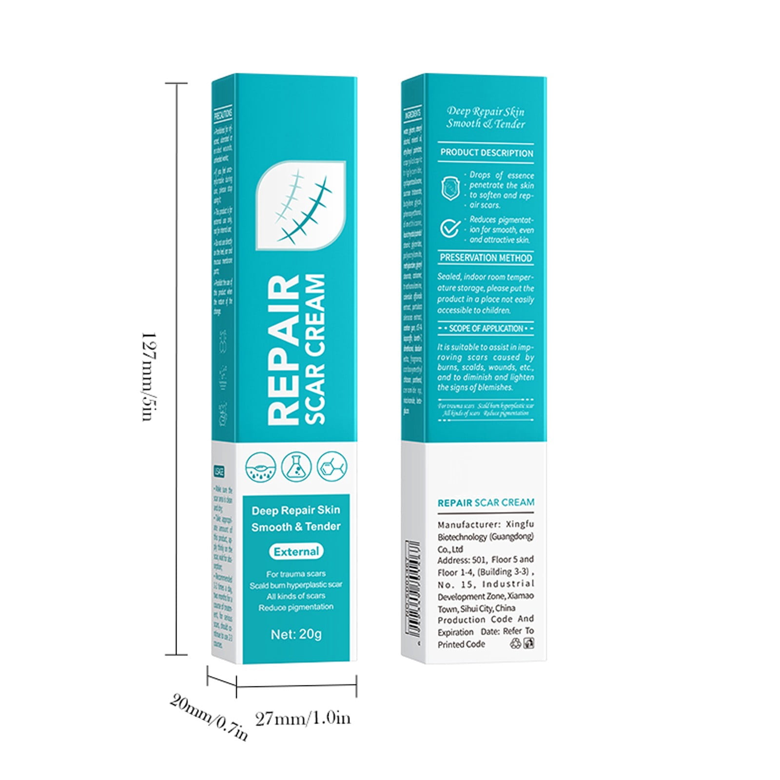 Scar Cream for Cream New And Old Hypertrophic Keloids Caused By General Trauma Burns Reduction Enhance Skin Smoothness All Skin Types Medical 20g