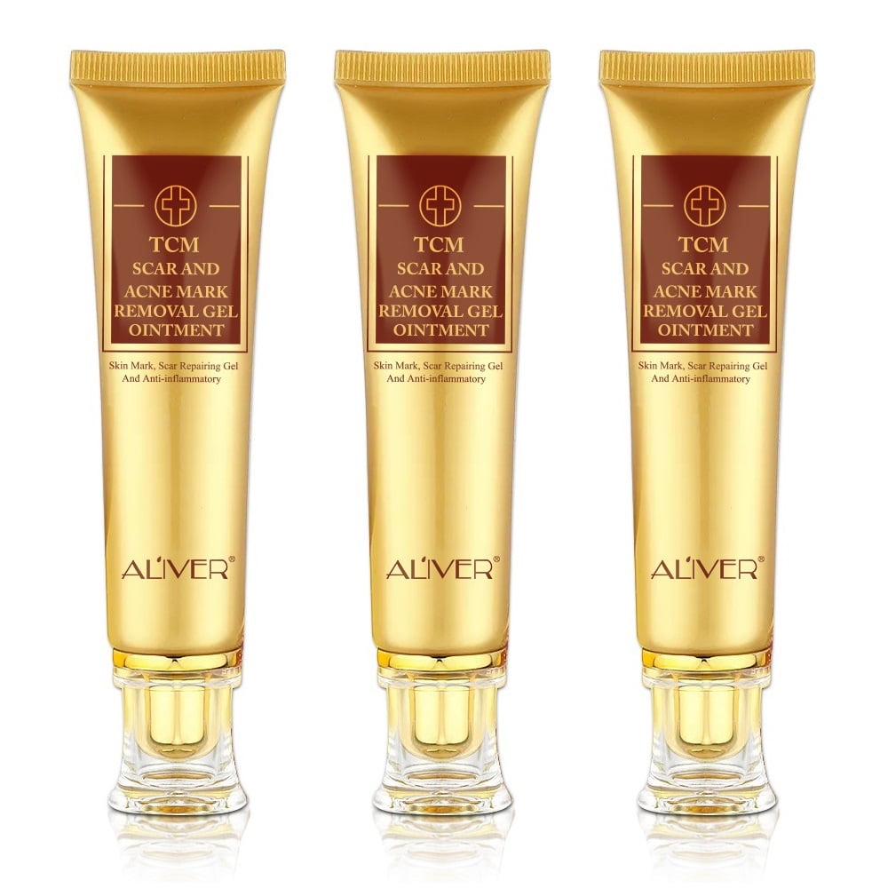 Aliver Scar Cream - TCM Scar and Acne Mark Removal Gel Ointment for Scars, Burns, Stretch Marks, Acne Spots, Skin Redness Curing - 3 Pack
