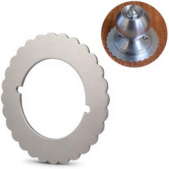 Scar Plate Deadbolt Back Plate, Stainless Steel, 3-1/2 Inch Diameter - 2 Pack (Brushed Nickel, Flower Shape)