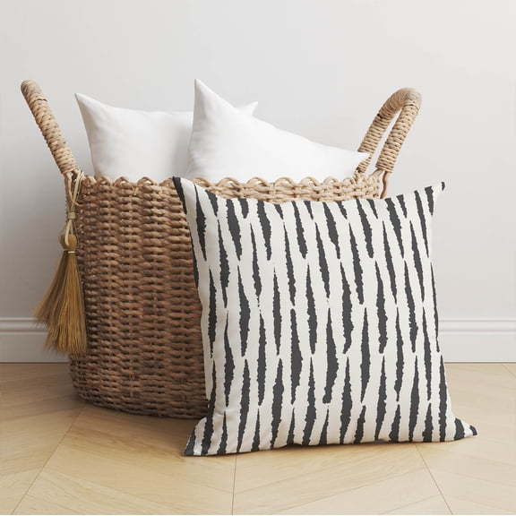 Scar Play Ivory Charcoal Throw Pillow