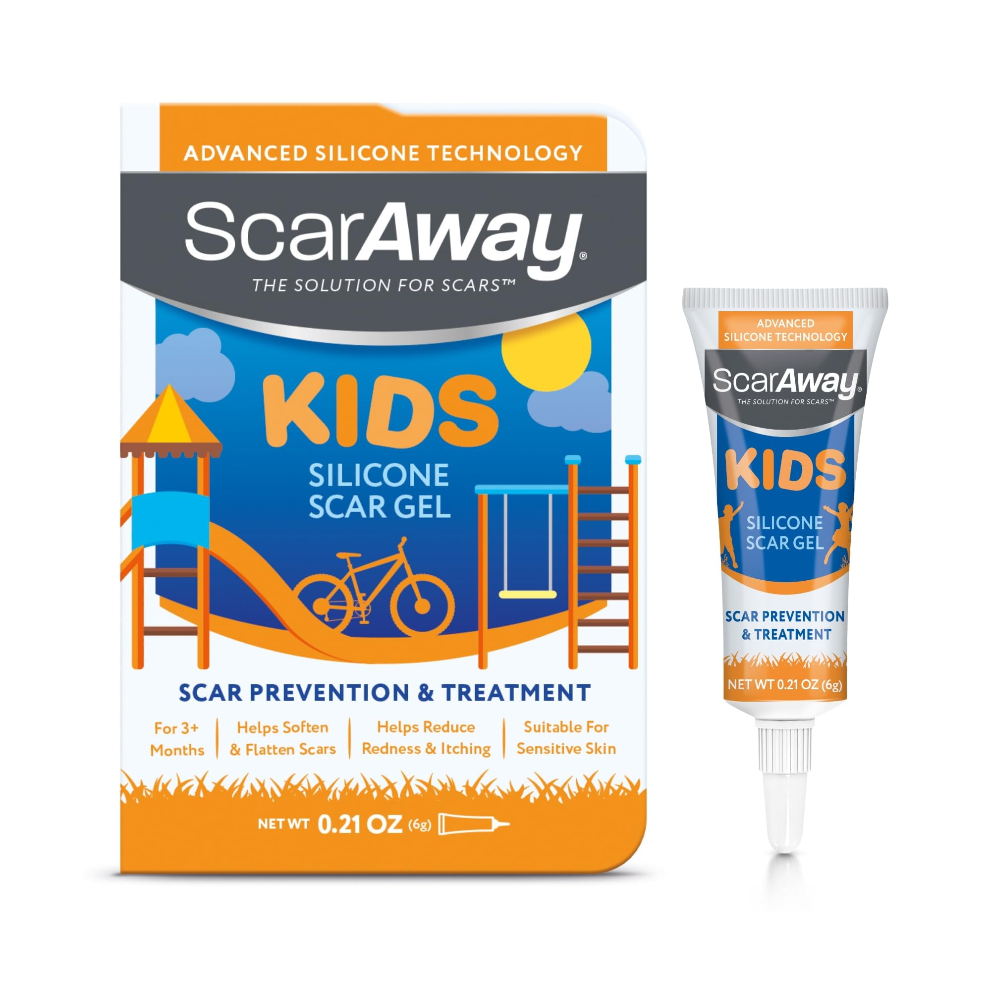 ScarAway Kids Silicone Scar Gel, 100 MedicalGrade, Helps Improve Size