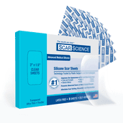 ScarScience Medical Grade Silicone Scar Sheets, Reusable Gel Sheets with Case for Healing 3", 8 Pk