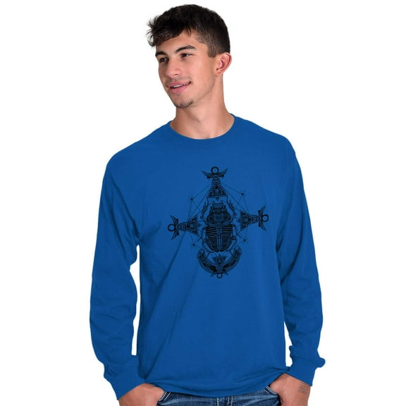 Scarab Ankh Ancient Egyptian Symbols Long Sleeve TShirt Men Women Brisco Brands X
