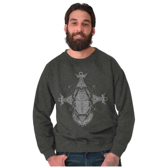 Scarab Ankh Ancient Egyptian Symbols Sweatshirt for Men or Women Brisco Brands L