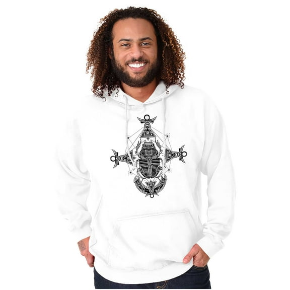 Scarab Ankh Ancient Egyptian Symbols Unisex Plus Fleece Graphic Hoodie Brisco Brands 3X