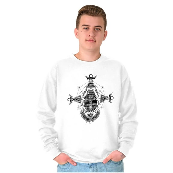 Scarab Ankh Ancient Egyptian Symbols Unisex Plus Fleece Graphic Sweatshirt Brisco Brands 3X