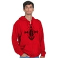 thumbnail image 1 of Scarab Ankh Ancient Egyptian Symbols Unisex Fleece Graphic Zip Up Hoodie Brisco Brands 2X, 1 of 5