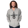 thumbnail image 1 of Scarab Ankh Ancient Egyptian Symbols Zip Up Hoodie Men's Women's Brisco Brands L, 1 of 6
