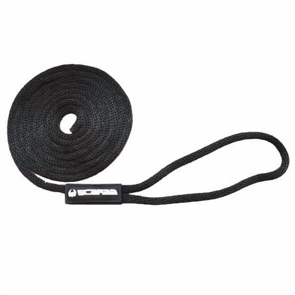 Scarab Boat Dock Line | 3/8 Inch Solid Braid Poly Black (10 FT)