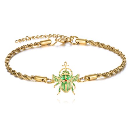 Scarab Bracelet 925 Sterling Scarab Beetle Bracelet Egyptian Scarab Jewelry Gifts for Women Men