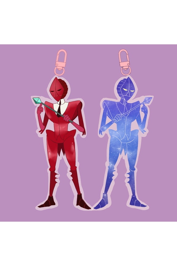 Scarab Scrabby Fiona and Cake Character Double-Sided Holographic Charm (1 keychain)