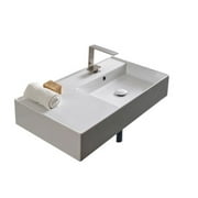 Scarabeo by Nameeks Ceramic 32  Wall Mounted Bathroom Sink with Overflow