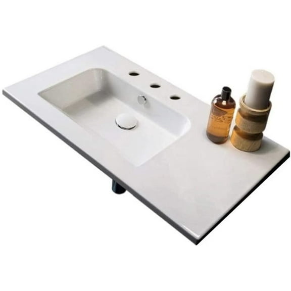 Nameeks Scarabeo 5211-Three Hole Scarabeo Etra 33" Rectangular Ceramic Wall Mounted