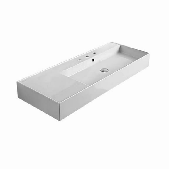 Nameeks Scarabeo 5122-Three Hole Scarabeo Teorema 2.0 48" Rectangular Ceramic Vessel Or