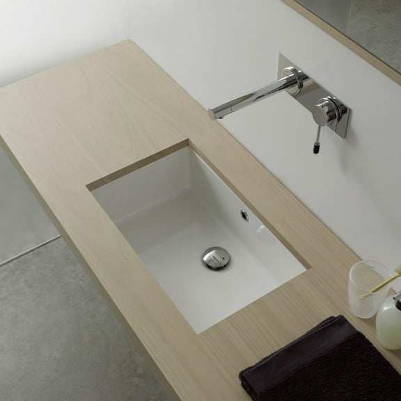 Nameeks 8091-No Hole Scarabeo 22-5/16" Ceramic Undermount Bathroom Sink - White