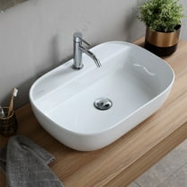 Nameeks Scarabeo 1802-One Hole Scarabeo Glam 23" Rectangular Ceramic Vessel Bathroom Sink