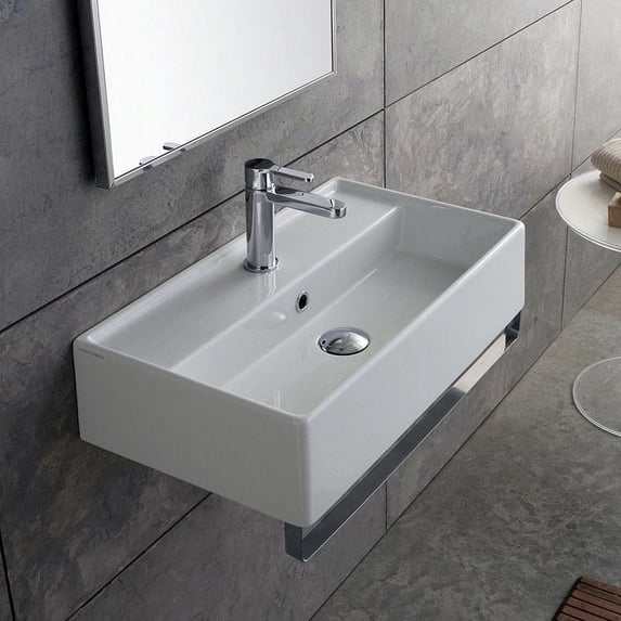 Nameeks Scarabeo 5002-TB-One Hole Scarabeo 23-3/5" Ceramic Wall Mount Bathroom Sink -