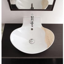 Nameeks 8202-One Hole Scarabeo 19-3/4" Ceramic Wall Mounted / Vessel Bathroom Sink - White