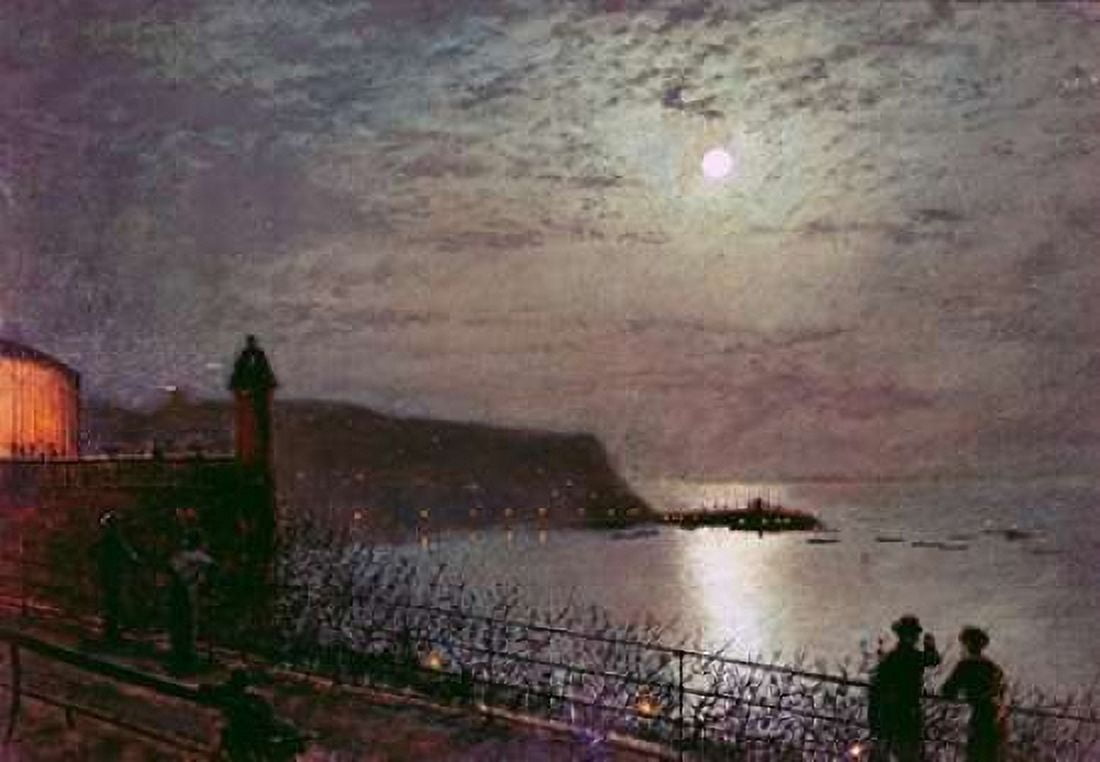 Scarborough By Moonlight Canvas Art - John Atkinson Grimshaw (20 x 28)