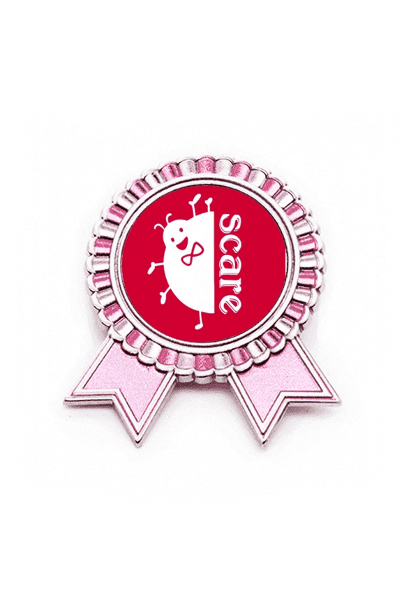 Scare Outline Ladybug Lovely Mignon Badge Brooch Pin Pink Winner Award Medal