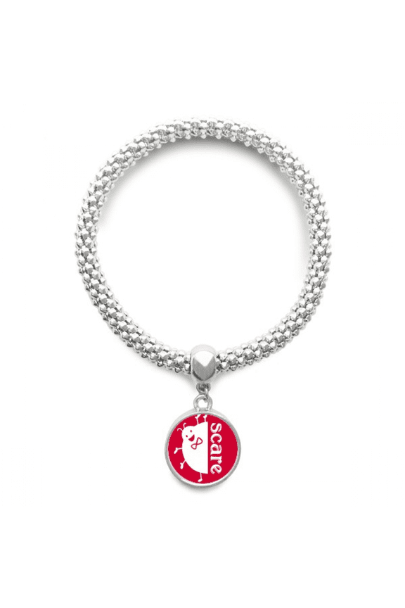 Scare Outline Ladybug Lovely Mignon Sliver Bracelet Pendant Jewelry Chain Adjustable Bangle