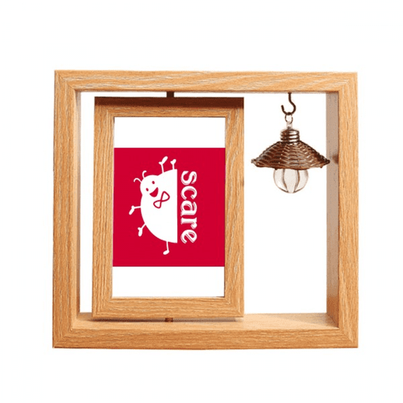 Scare Outline Ladybug Lovely Mignon Wooden Rotating Picture Photo Frame 4x6