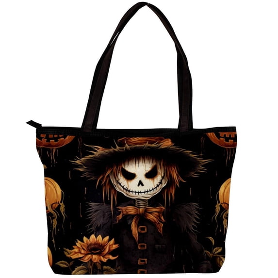 Scarecrow Canvas Leather Mix Hand-Held Bag - Twill Sponge Jeanette Material, 30x10.5x39cm Size
