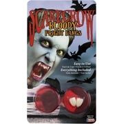 Scarecrow Fright Fangs Vampire Teeth   Halloween Fake Fangs with Adhesive Blood Effect Costume Accessories