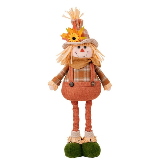 Scarecrow Gnomes Plush, Fall Harvest Decor for Home,Halloween Thanksgiving Harvest Day Scarecrow Telescopic Gnome Doll Ornament