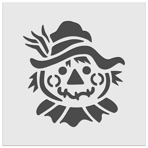 Scarecrow Head Fall Autumn DIY Cookie Wall Craft Stencil - 3.5 Inch