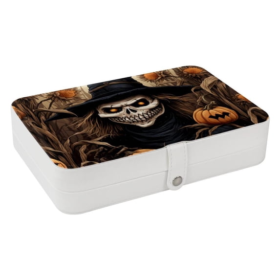 Scarecrow Jewelry Box Organizer Storage Box with Removable Compartment, Portable PU Leather Jewelry Boxes