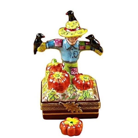 Charming Scarecrow Box for Autumn Decor Limoges Box Porcelain Figurine