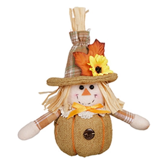 Scarecrow Plush Doll Decoration For Halloween Thanksgiving Party Eco Friendly Polyester Cloth Home Tabletop Display
