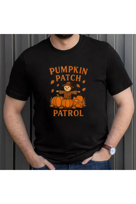 Scarecrow Pumpkin Patch Patrol Fall Harvest Rustic Farm Outfit Unisex T-Shirt, up to size 5XL