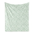 thumbnail image 1 of Scarecrow Soft Flannel Fleece Throw Blanket, Countryside Themed Outline Pattern with Rural Gardening Themed Items, Cozy Plush for Indoor and Outdoor Use, 60" x 80", Fern Green White, by Ambesonne, 1 of 5