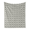 thumbnail image 1 of Scarecrow Soft Flannel Fleece Throw Blanket, Repetitive Halloween Pattern with Silhouette of Horror, Cozy Plush for Indoor and Outdoor Use, 50" x 70", Eggshell Charcoal Grey, by Ambesonne, 1 of 5