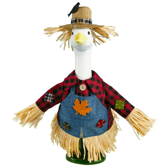 Scarecrow Style Porch Goose Costume - Clothes and Hat for 23 Inch Goose 2 Pack - Western Pastoral Atmosphere, Perfect Porch Goose Decoration for Home Garden or Patio, Outdoor Lawn