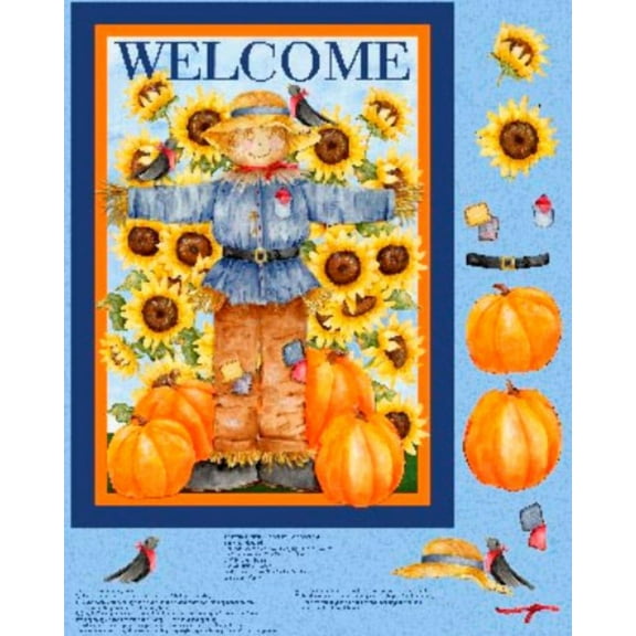 Scarecrow Wallhanging Cotton Panel Fabric