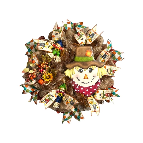 Scarecrow Wreath, Fall Wreath, Thanksgiving Wreath, Fall Thanksgiving Decor