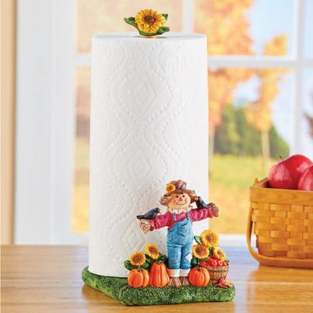 Scarecrow and Sunflower Kitchen Paper Towel Holder