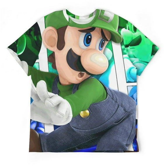 Scared Game Luigi's Mansion Unisex Short-sleeve Shirt For Men Women Novelty 3D Print T-Shirt Soft Comfortable Tee Shirts
