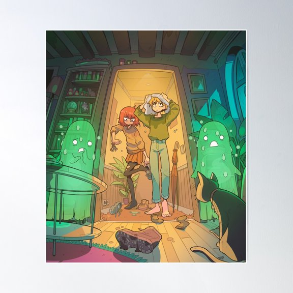 Scared Ghosts Poster Wall Art, Modern Wall Decor For Living Room Bedroom, 12x18 UNFRAMED