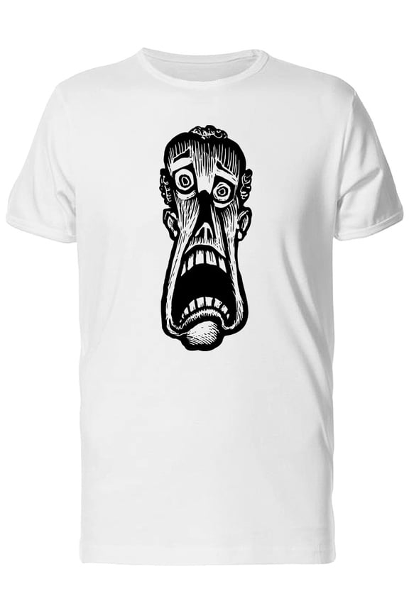 Scared Man Screaming B&W Tee Men's -Image by Shutterstock