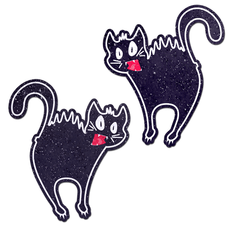 Scaredy Cat Black Kitty Hissing Nipple Pasties by Pastease
